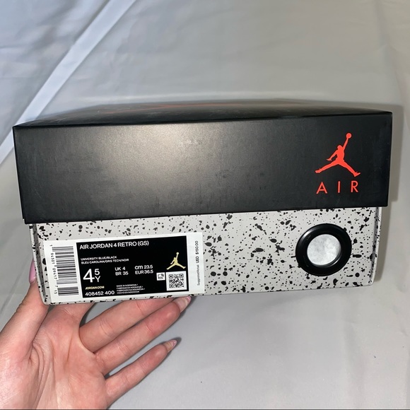 Nike Air Jordan 4 GS University Blue 4.5Y 6W NEW - Picture 6 of 6